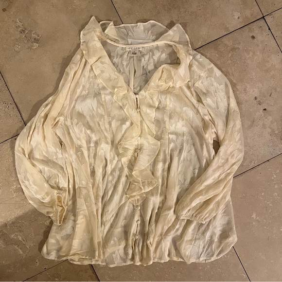 Torrid Cream Ruffled Blouse - Picture 2 of 3